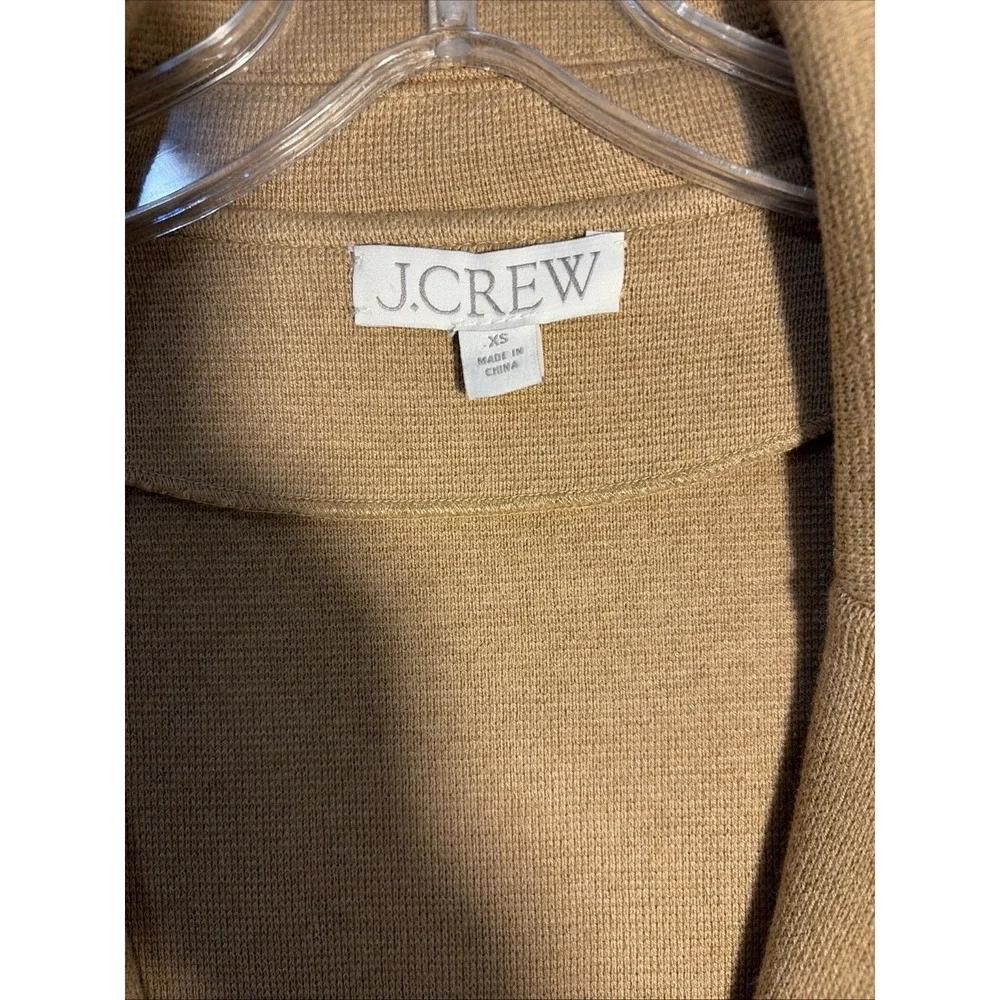 J. CREW Schoolboy Cotton Knit Sweater Blazer Jacket Size XS Tan Academia Preppy